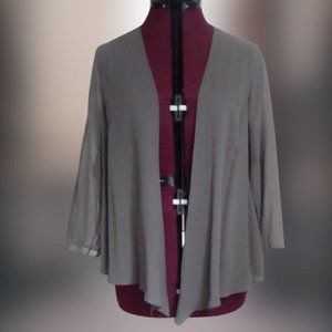 EILEEN FISHER Sheer Silk Gray Jacket Top